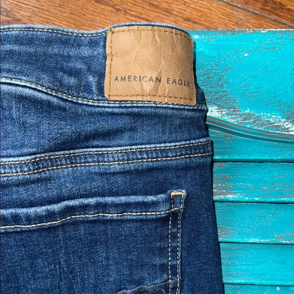 American eagle outfitters size 8 skinny jeans dark wash gently used - Picture 4 of 9